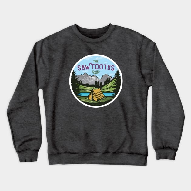 Sawtooth Mountains in Stanley Idaho Crewneck Sweatshirt by sentinelsupplyco